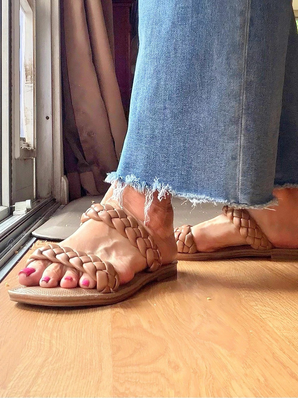 DV by Dolce Vita Braided Flat Sandals in Brown